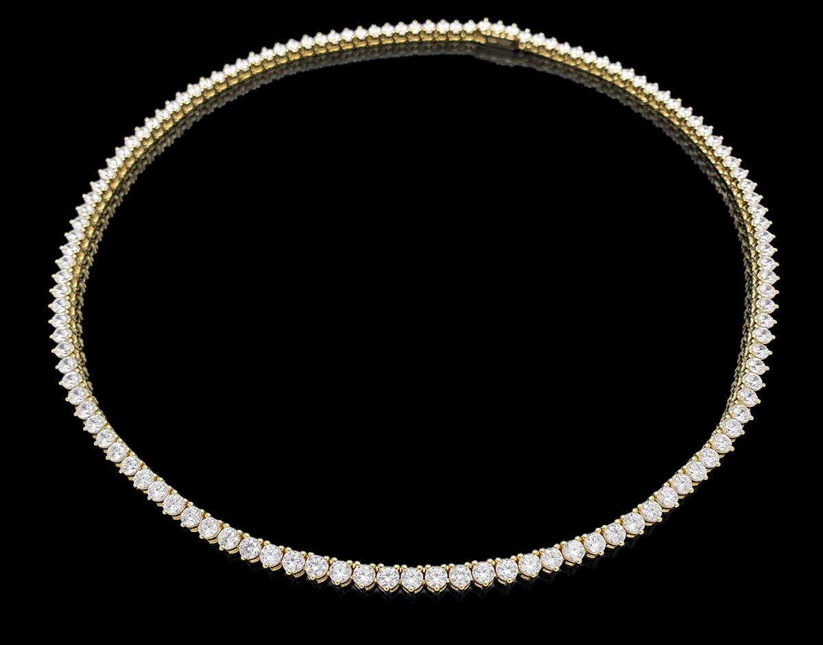 Sterling Silver Tennis Necklace 3prong 3mm with New Clasp