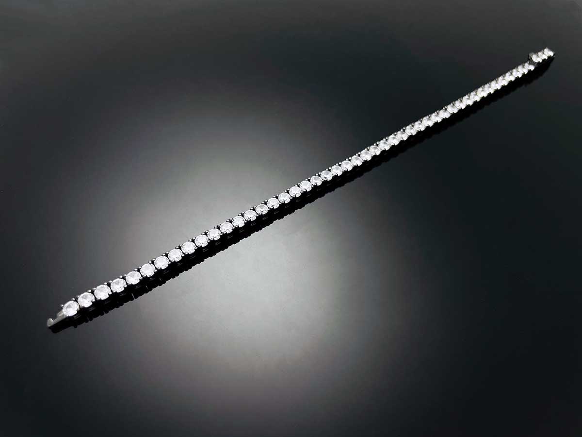 Sterling Silver Tennis Bracelet 4prong 3mm with New Clasp