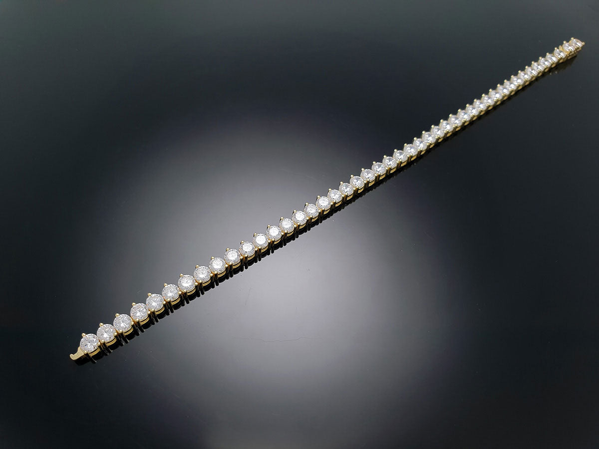 Sterling Silver Tennis Bracelet 3prong 4mm with New Clasp