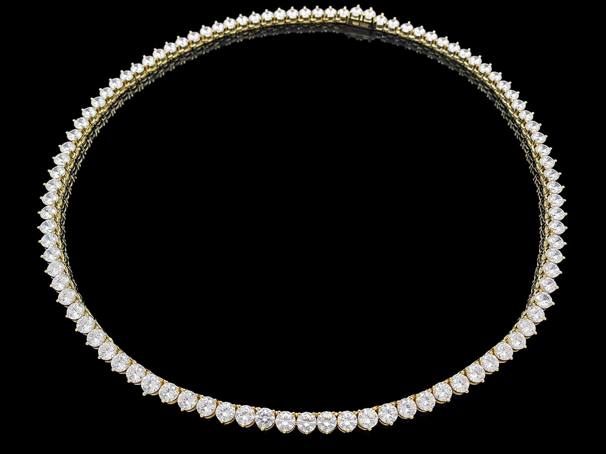 Sterling Silver Tennis Necklace 3prong 4mm with New Clasp