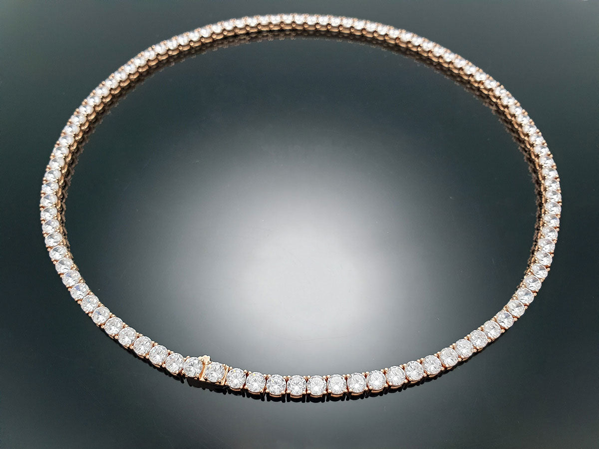 Sterling Silver Tennis Necklace 4prong 4mm with New Clasp