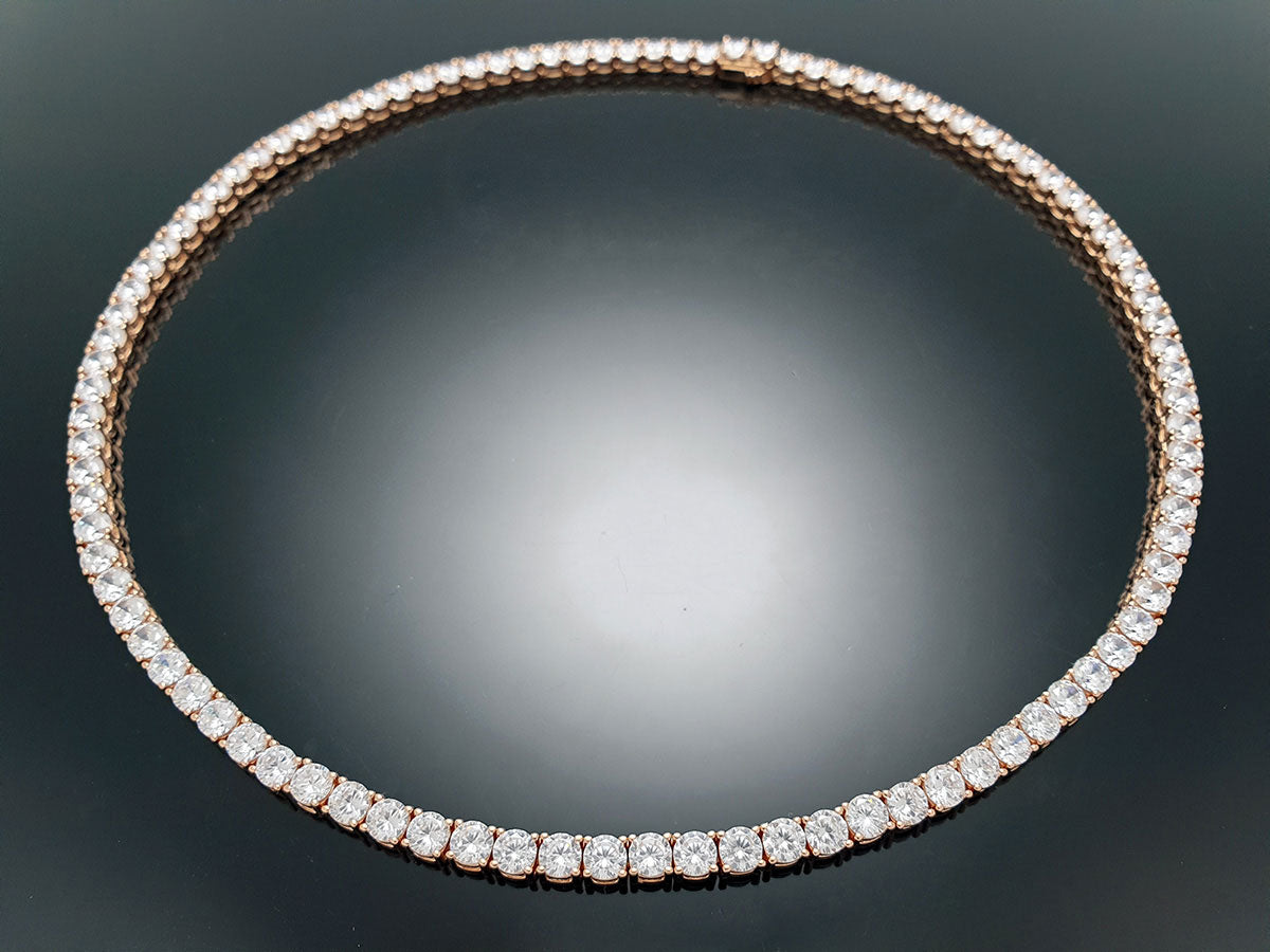 Sterling Silver Tennis Necklace 4prong 4mm with New Clasp
