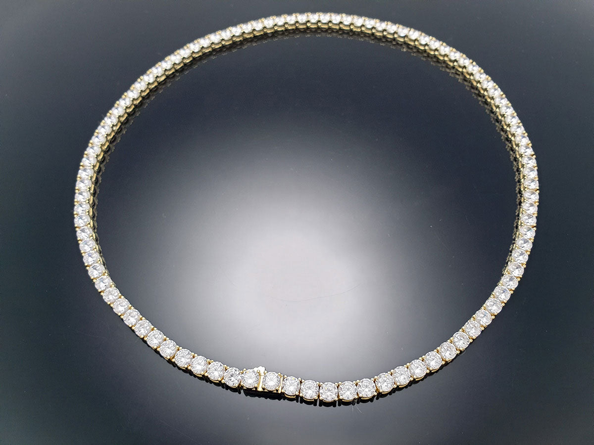 Sterling Silver Tennis Necklace 4prong 4mm with New Clasp