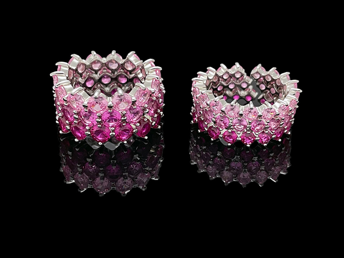 4prong Compass Layered Ring Pink
