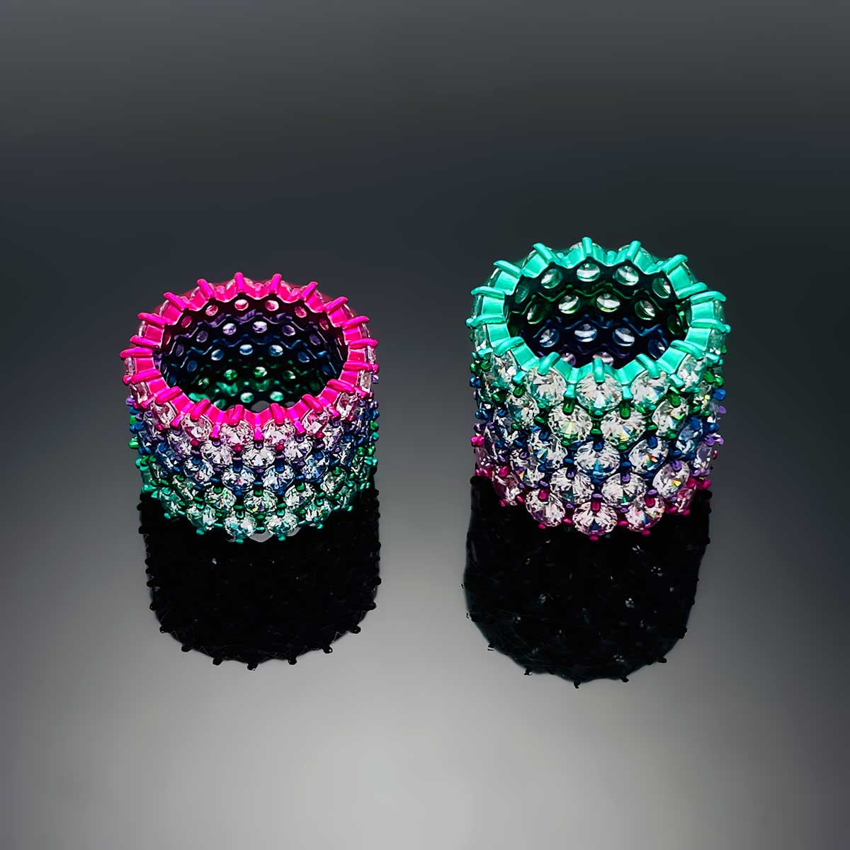 4prong Compass Layered Ring Candy Color