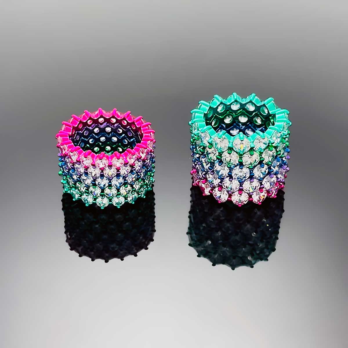 4prong Compass Layered Ring Candy Color