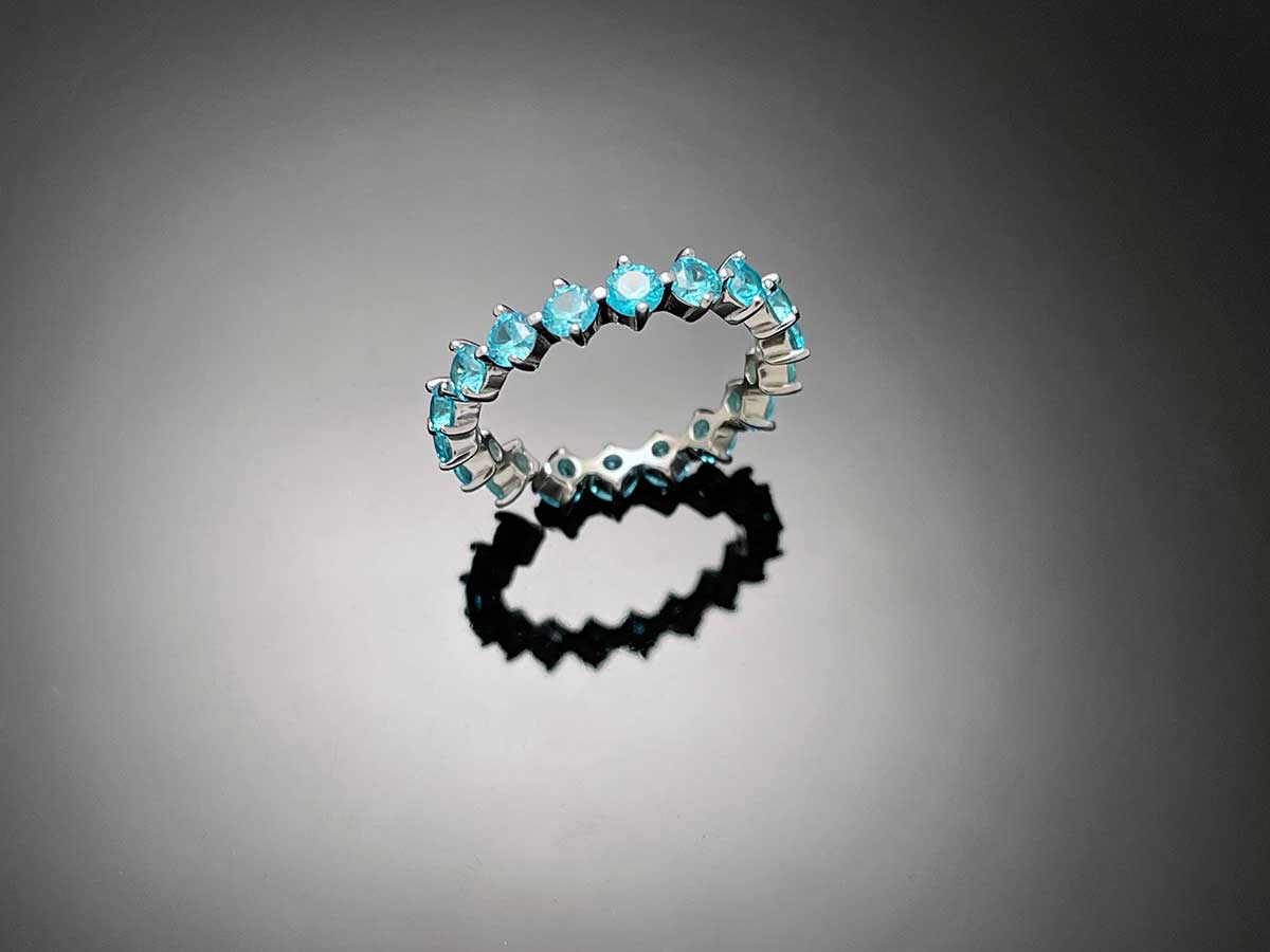 4prong Compass Layered Ring Blue