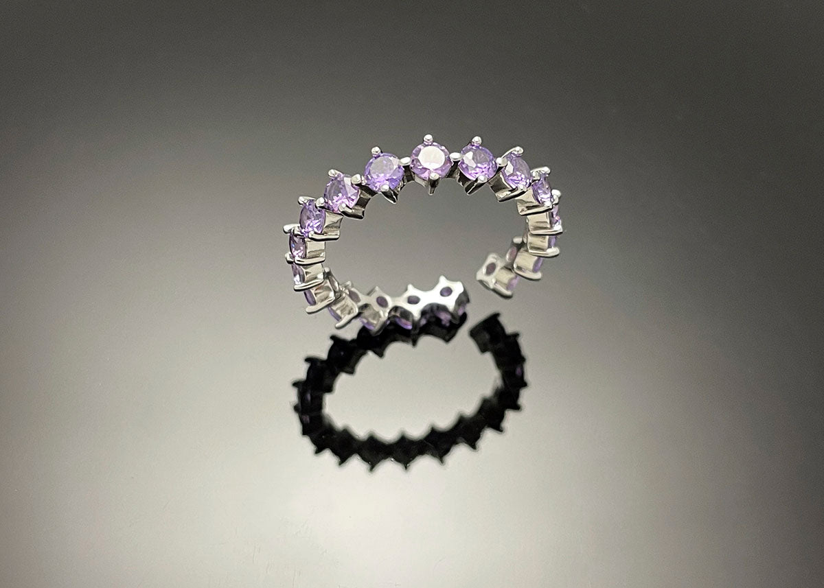 4prong Compass Layered Ring Purple