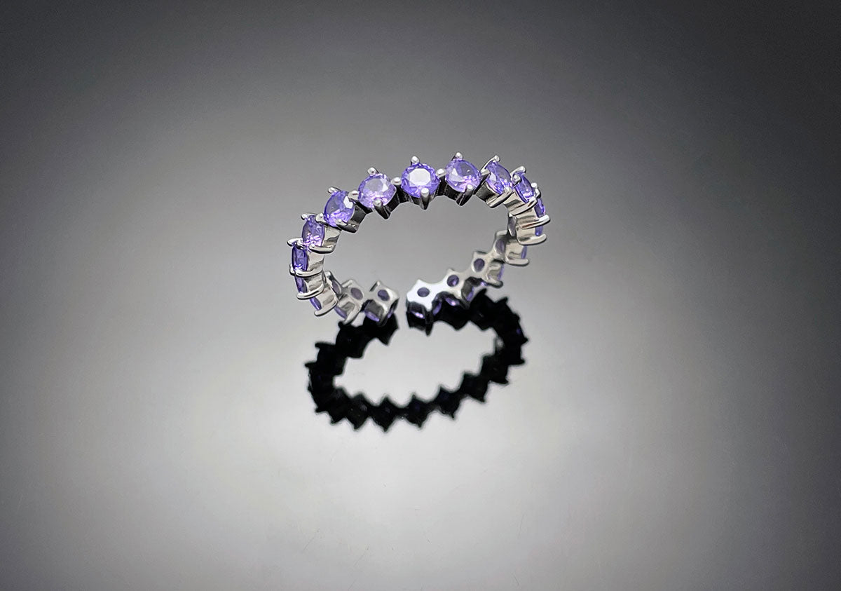 4prong Compass Layered Ring Purple