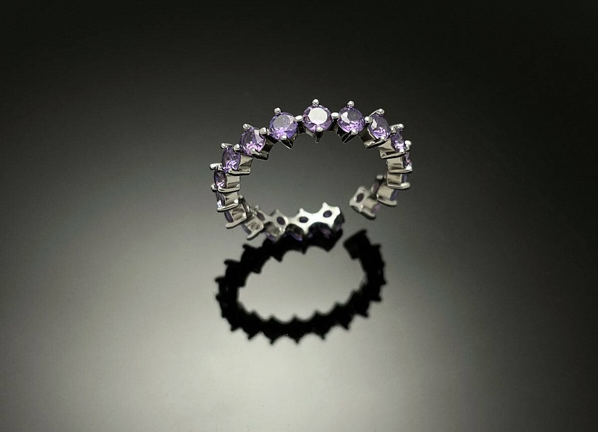 4prong Compass Layered Ring Purple