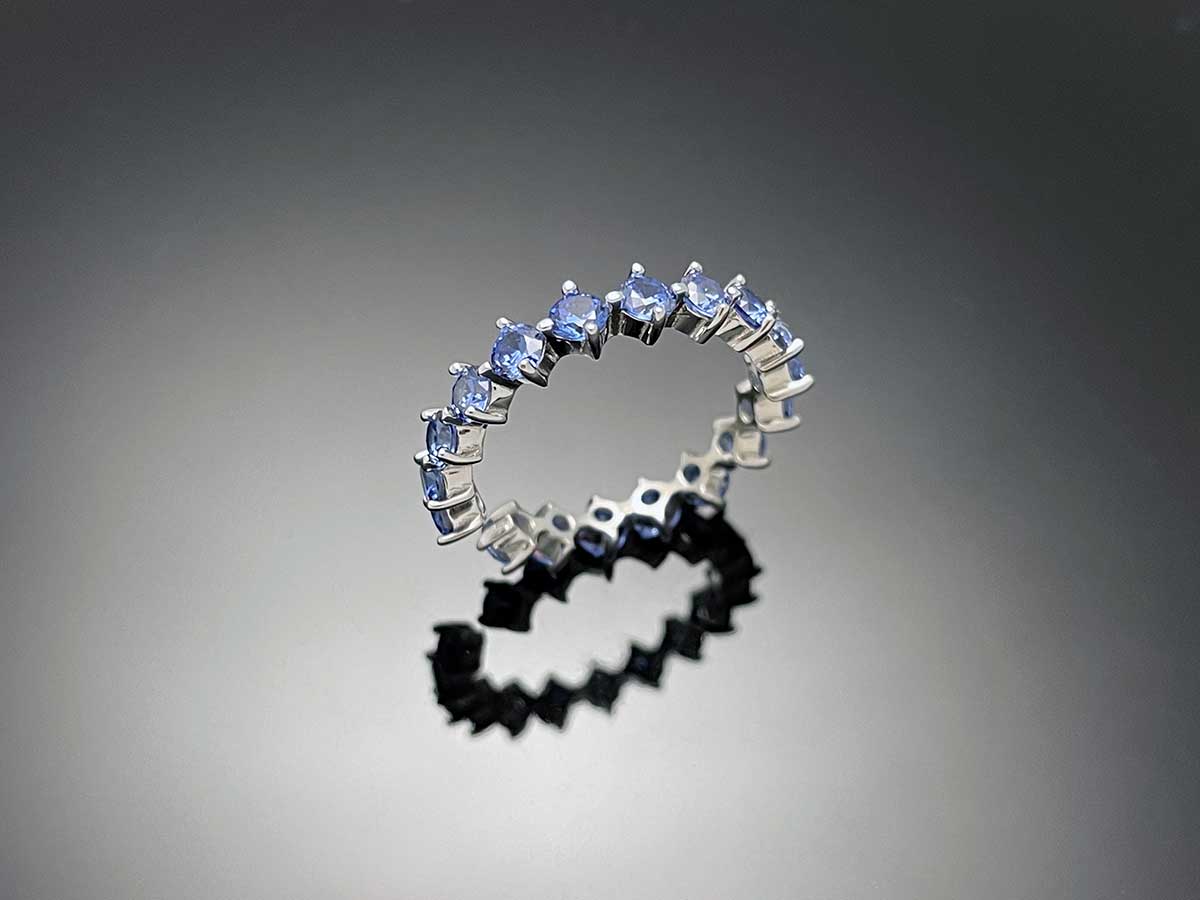 4prong Compass Layered Ring Blue