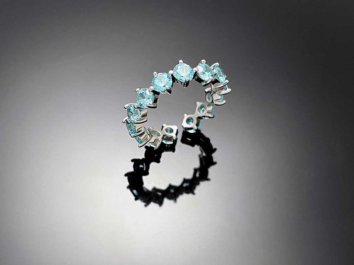 4prong Compass Layered Ring Blue