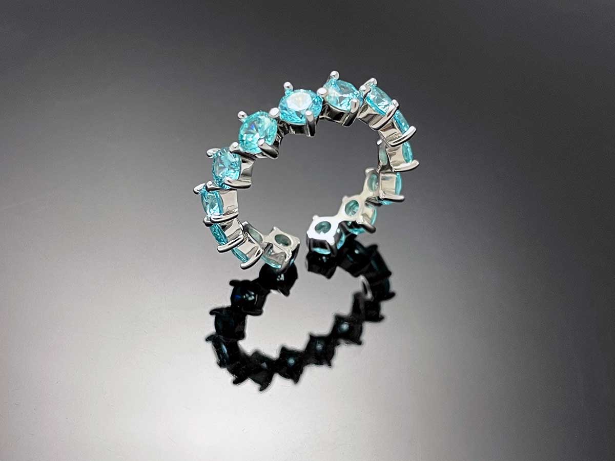4prong Compass Layered Ring Blue