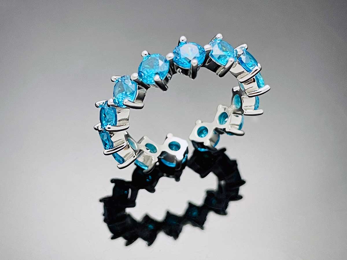 4prong Compass Layered Ring Blue