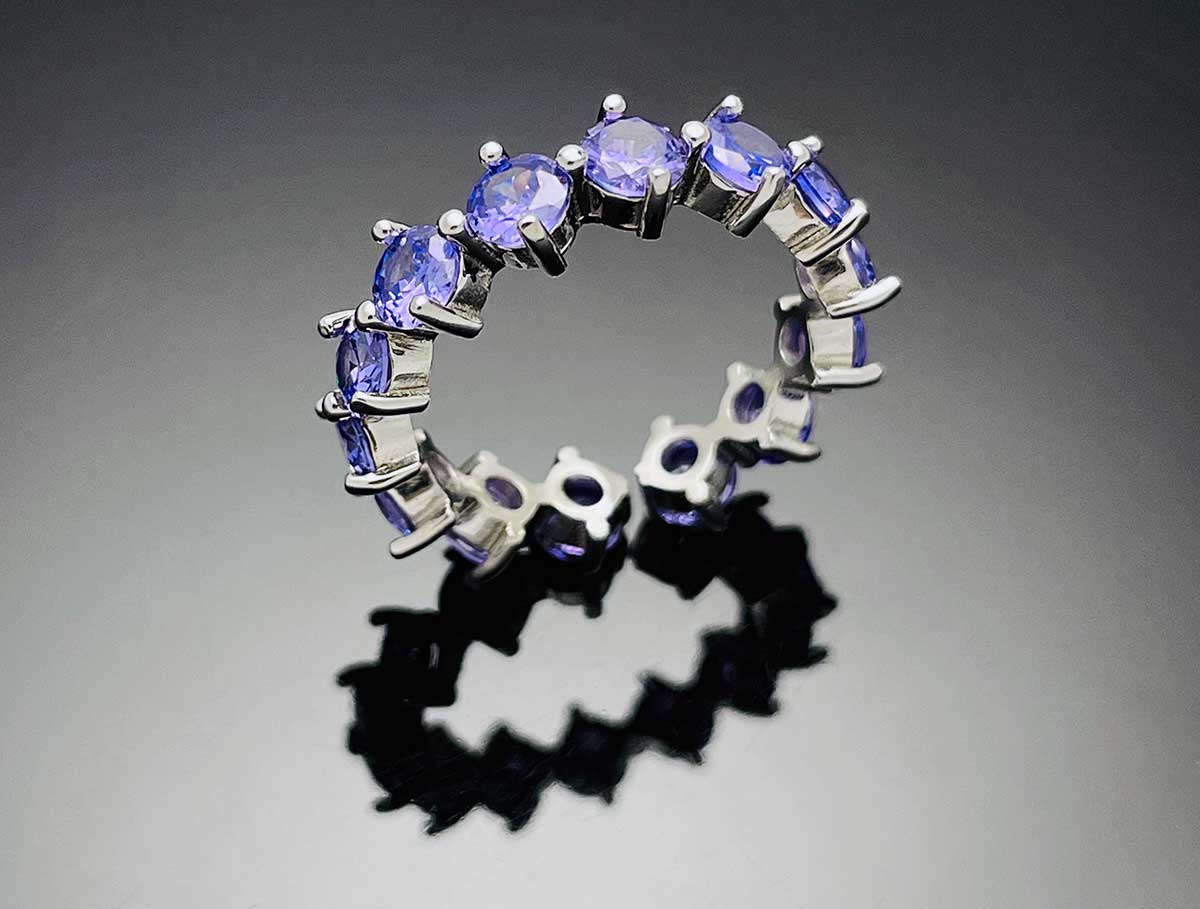 4prong Compass Layered Ring Purple