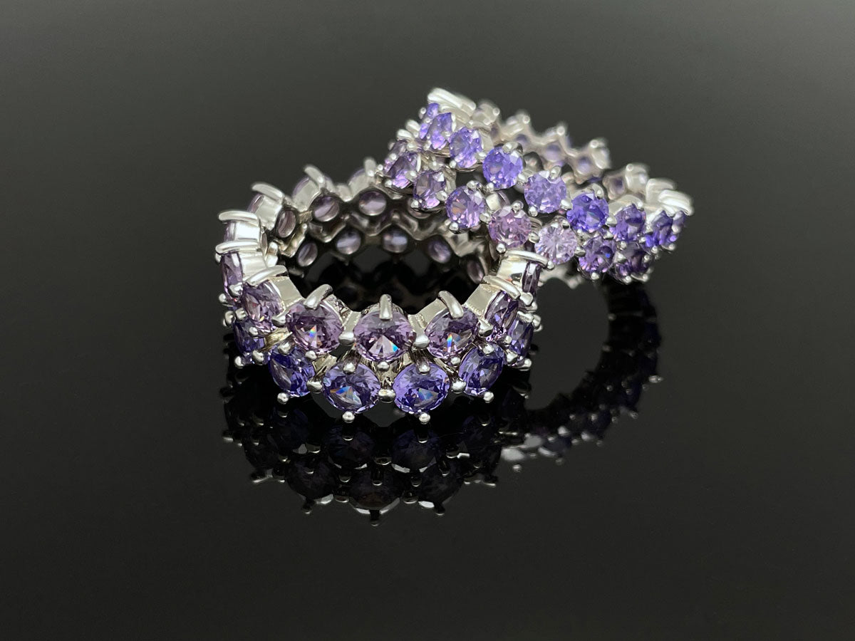 4prong Compass Layered Ring Purple