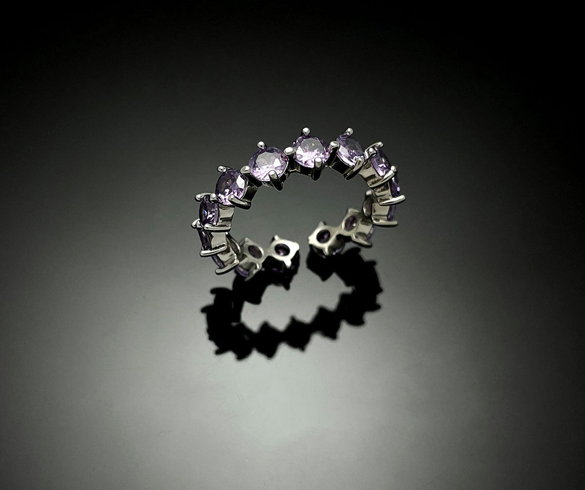 4prong Compass Layered Ring Purple