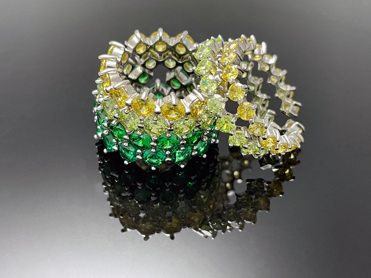 4prong Compass Layered Ring Earth
