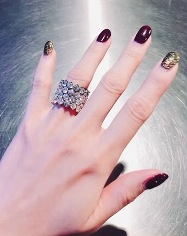 4prong 4mm Compass Layered Ring