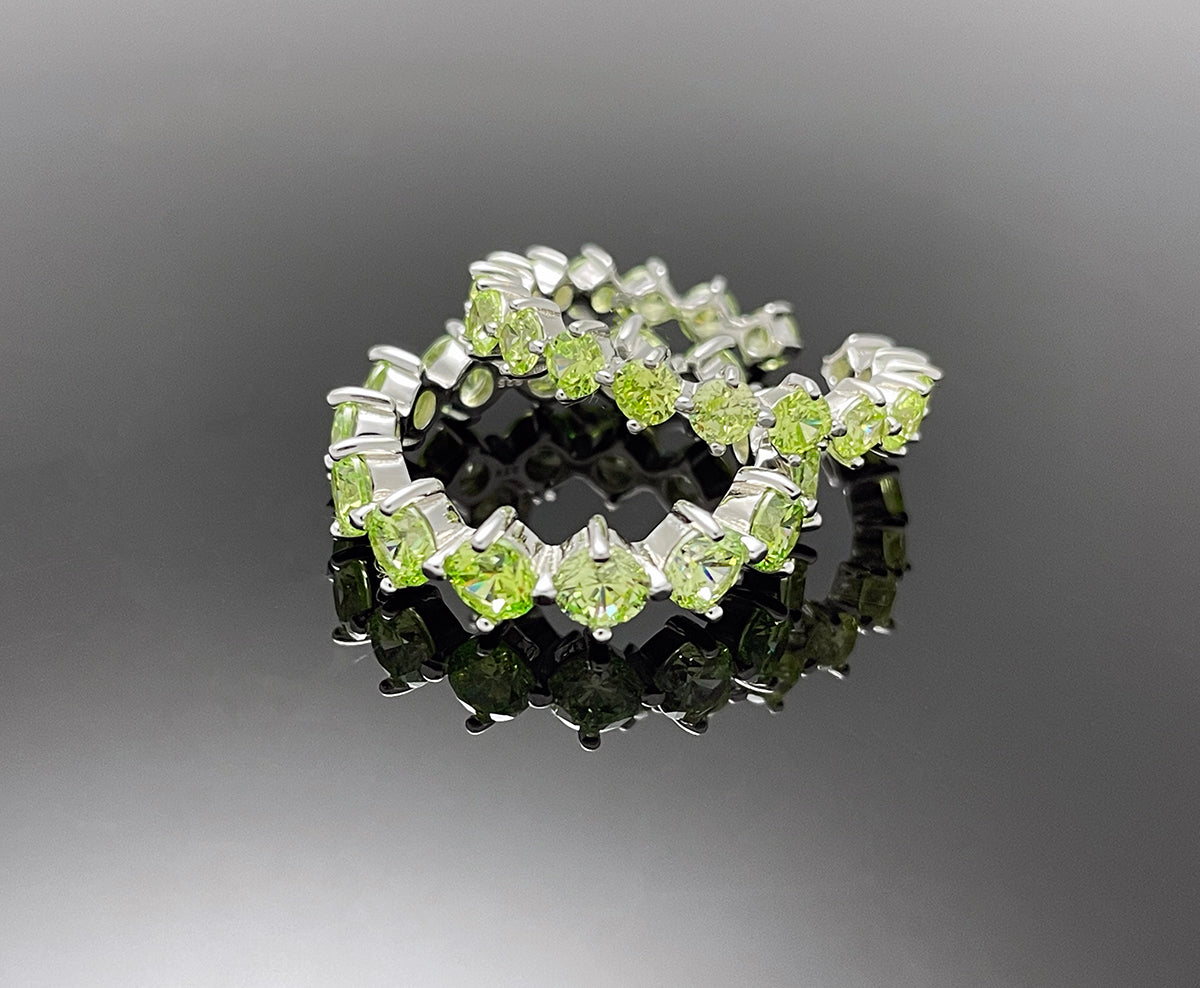 4prong Compass Layered Ring Green