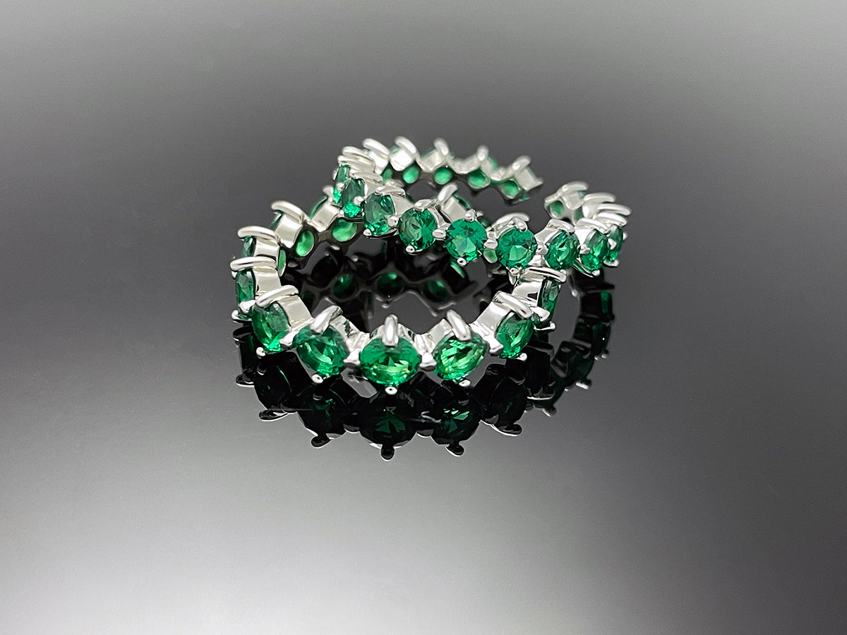 4prong Compass Layered Ring Green