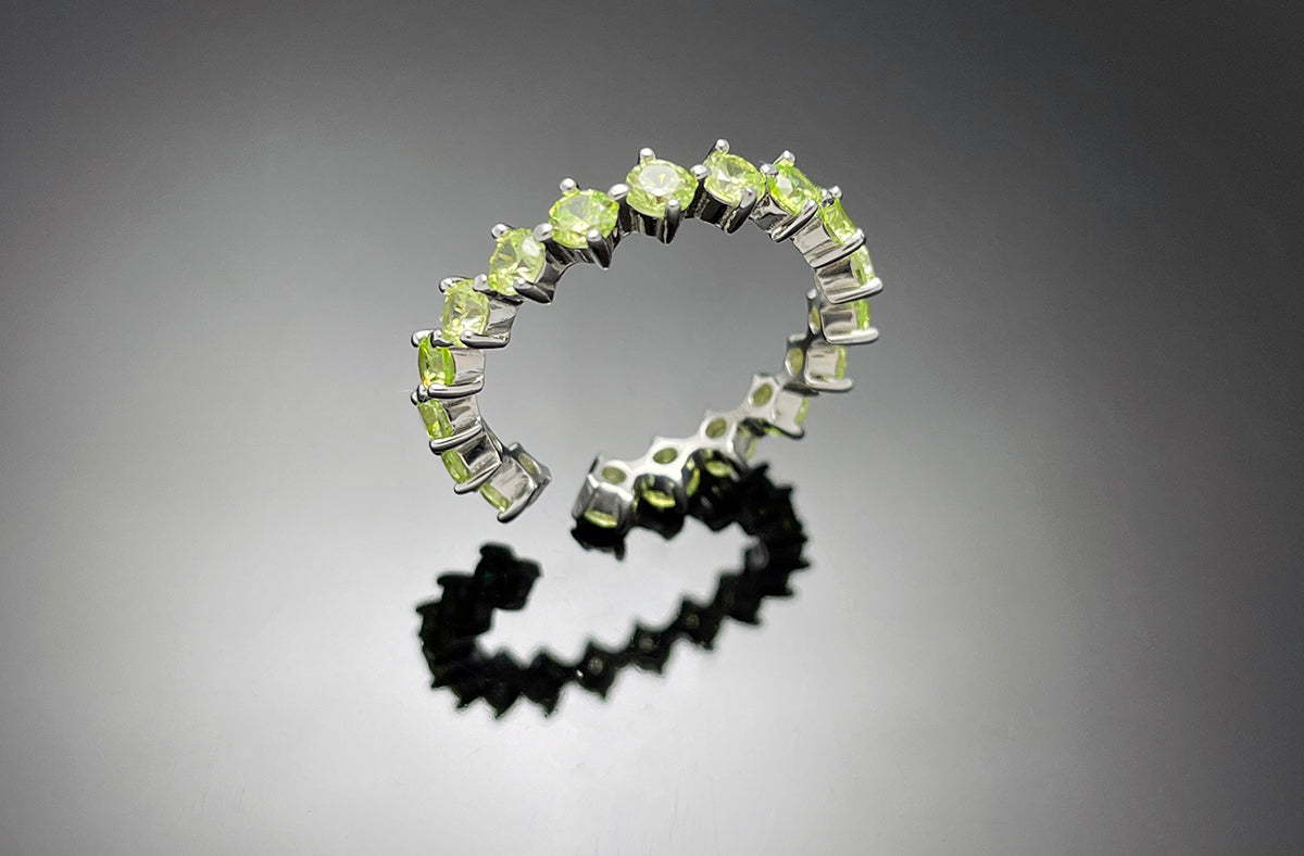 4prong Compass Layered Ring Green