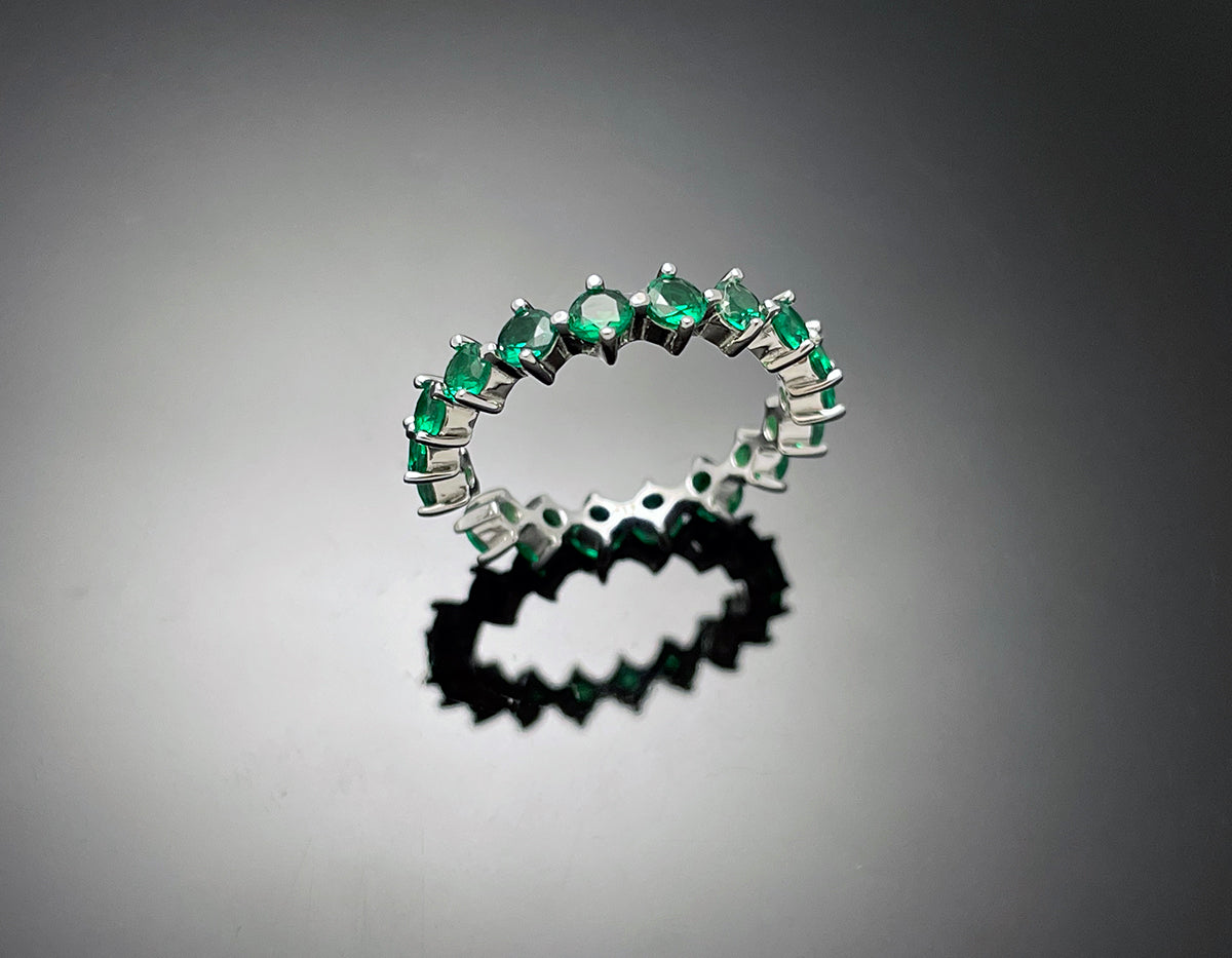4prong Compass Layered Ring Green