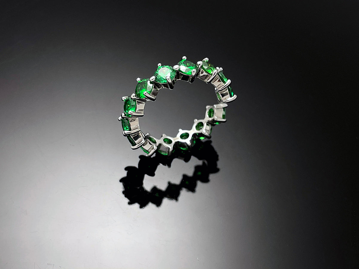 4prong Compass Layered Ring Green