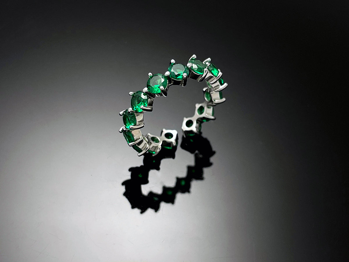 4prong Compass Layered Ring Green