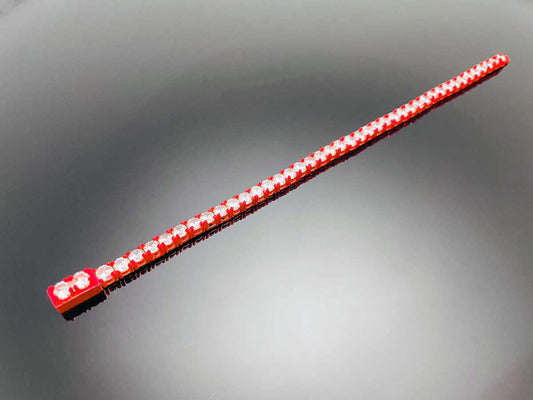 Color Tennis Chain Bracelet with New Clasp Candy Red