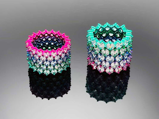 4prong Compass Layered Ring Candy Color