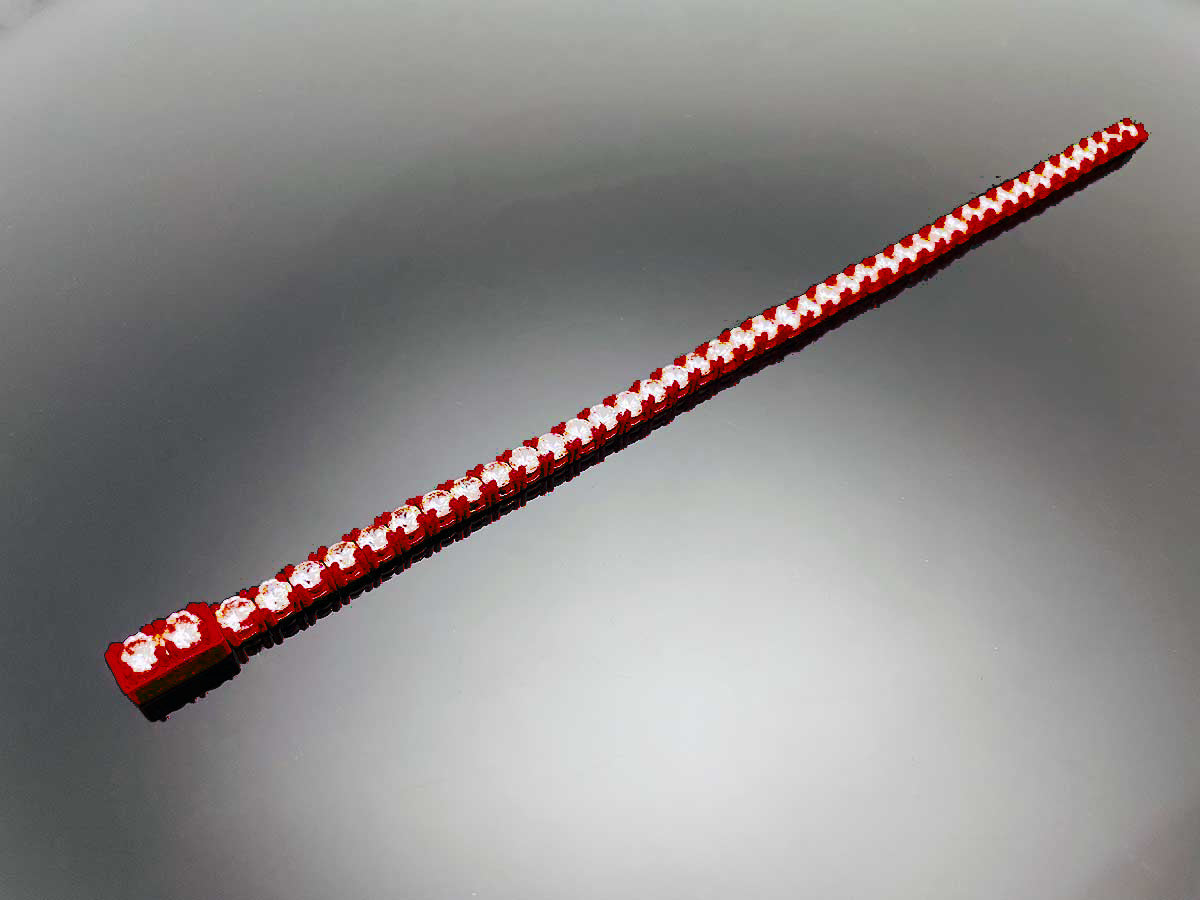 Color Tennis Chain Bracelet with New Clasp Candy Red