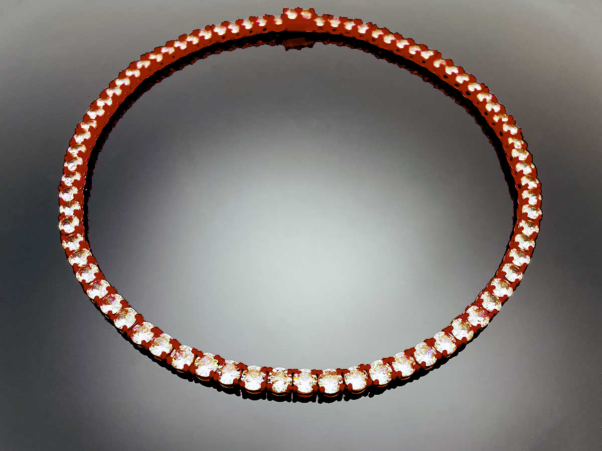 Color Tennis Chain Necklace with New Clasp Candy Red