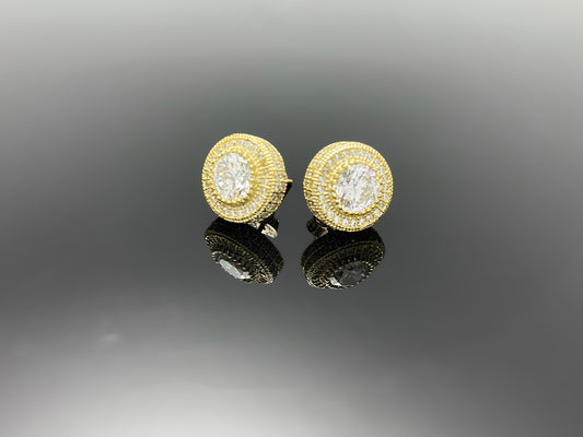5.8ct Milgrain Halo Stud Earring with Screw Back