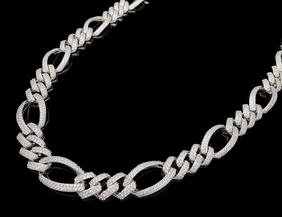 Iced Figaro Chain Necklace