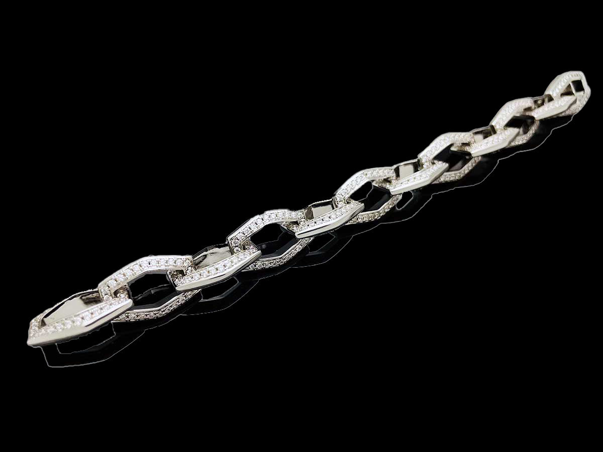 Iced Hexagon Chain Bracelet