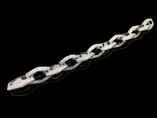 Iced Hexagon Chain Bracelet
