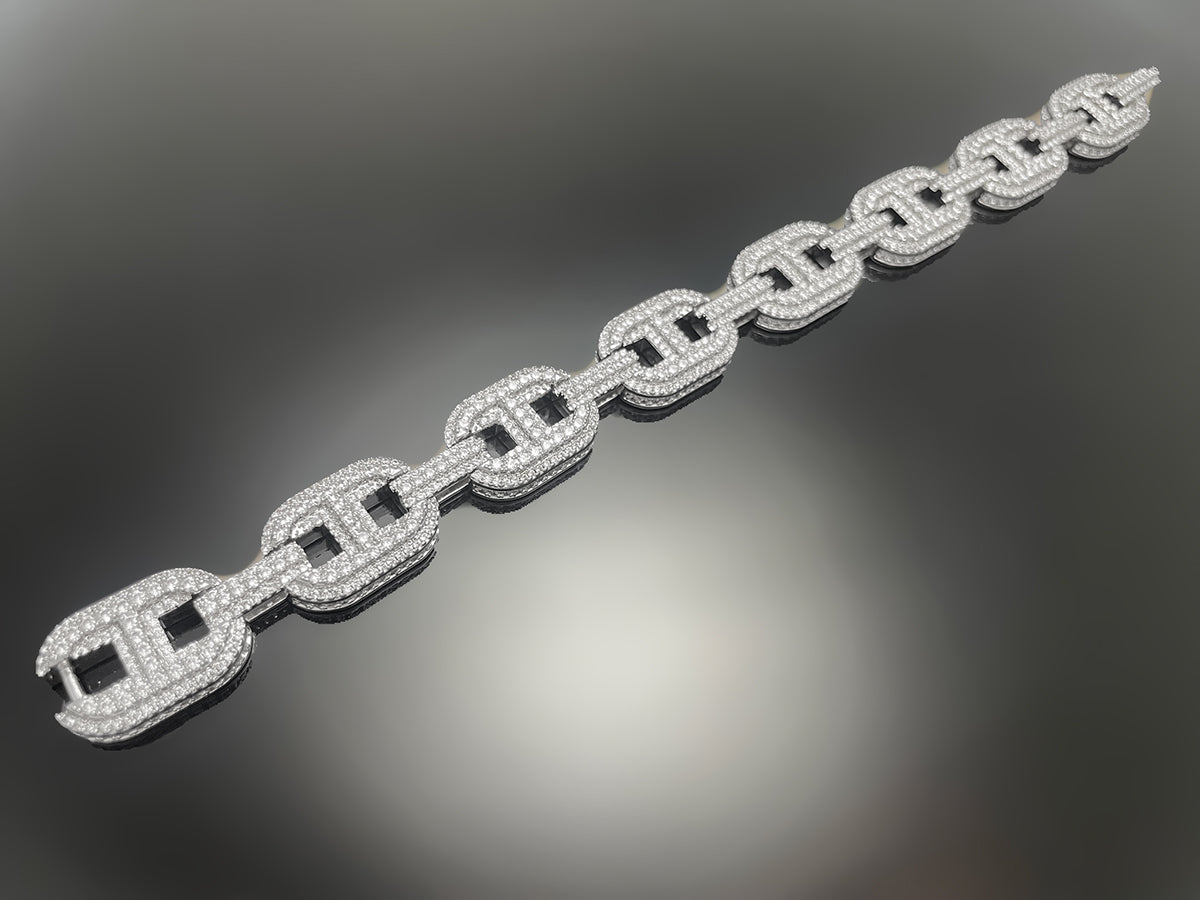 Iced θ chaine d'ancre chain Bracelet