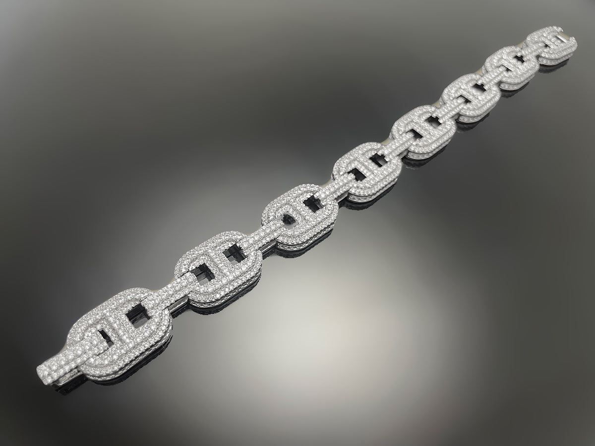 Iced θ chaine d'ancre chain Bracelet