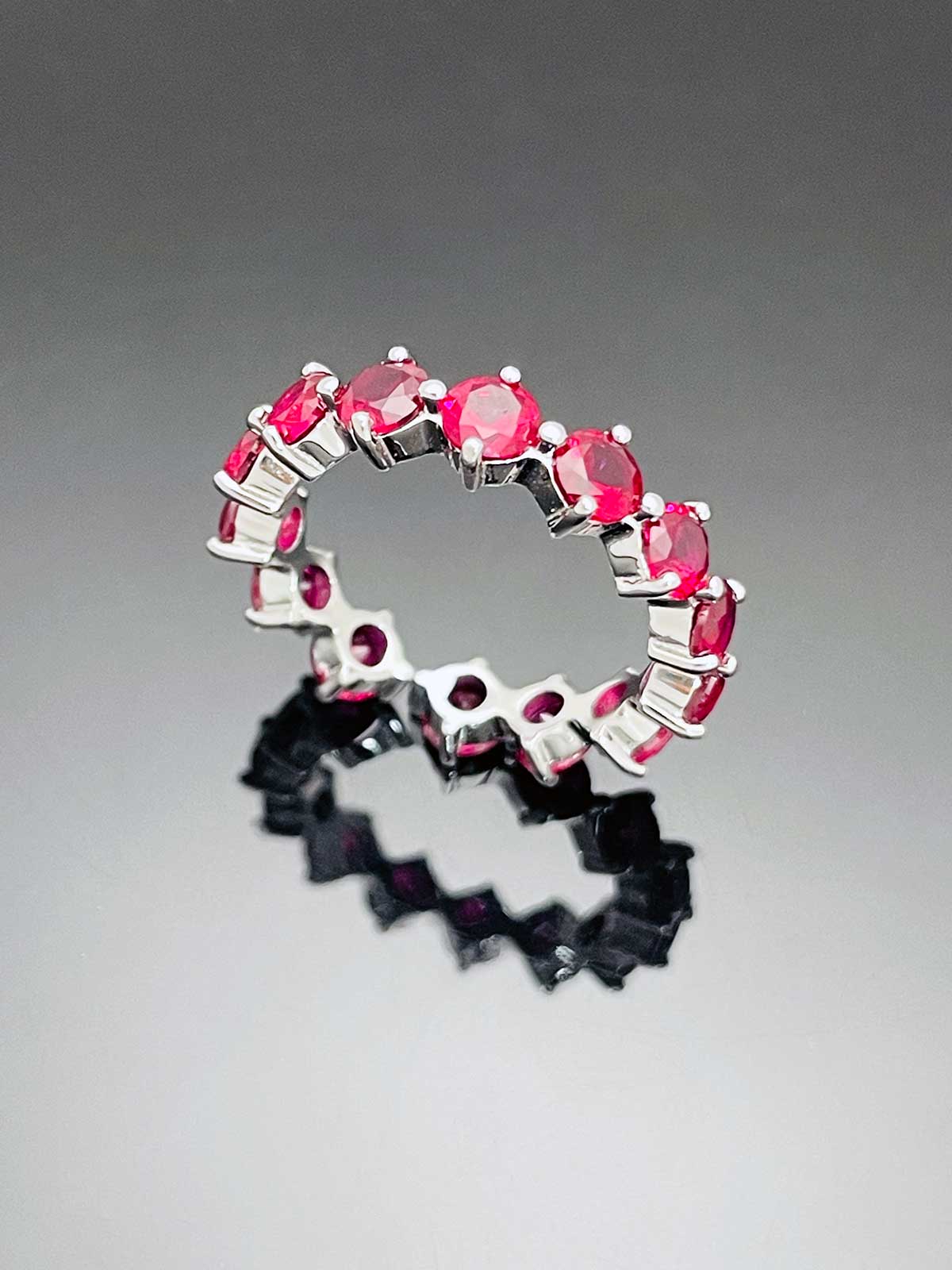 4prong Compass Layered Ring Orange Red