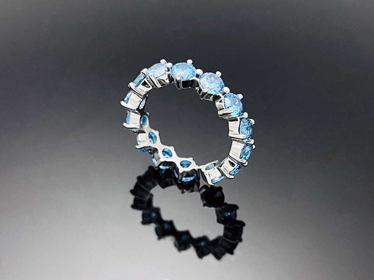 4prong Compass Layered Ring Blue