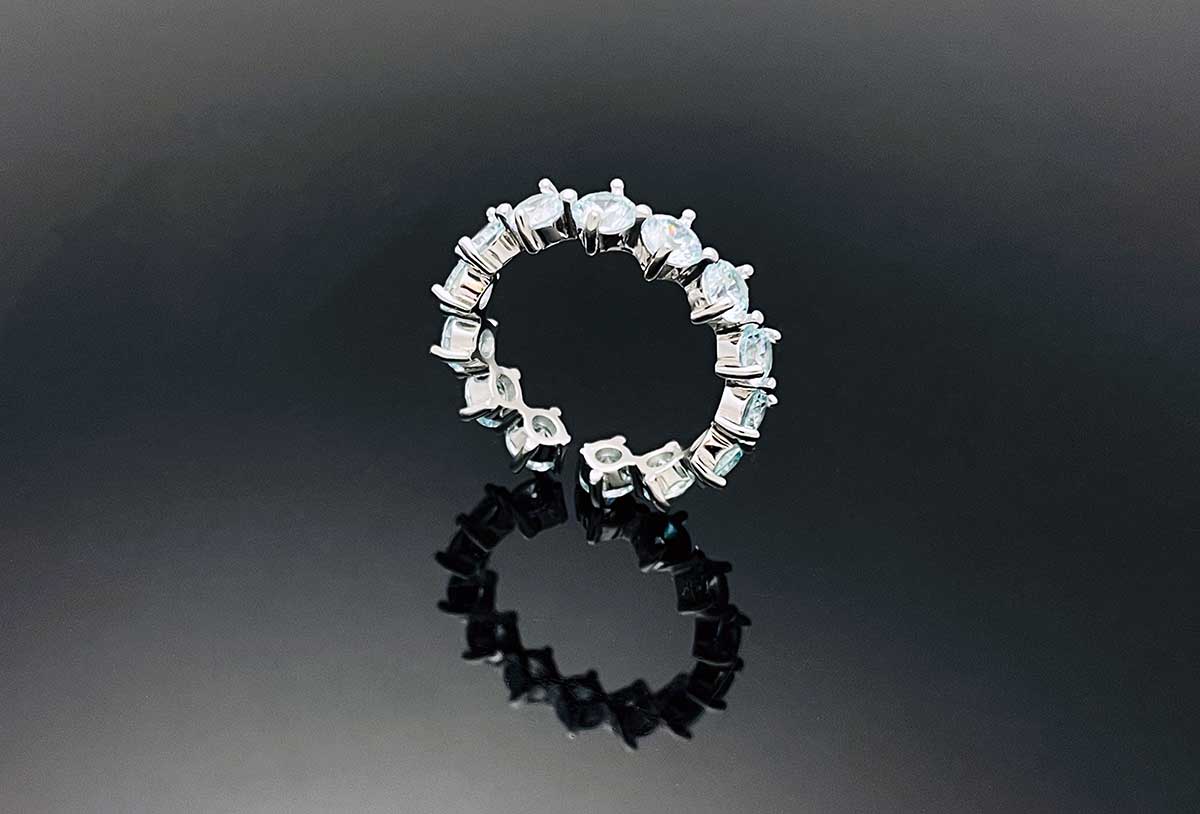 4prong Compass Layered Ring Blue