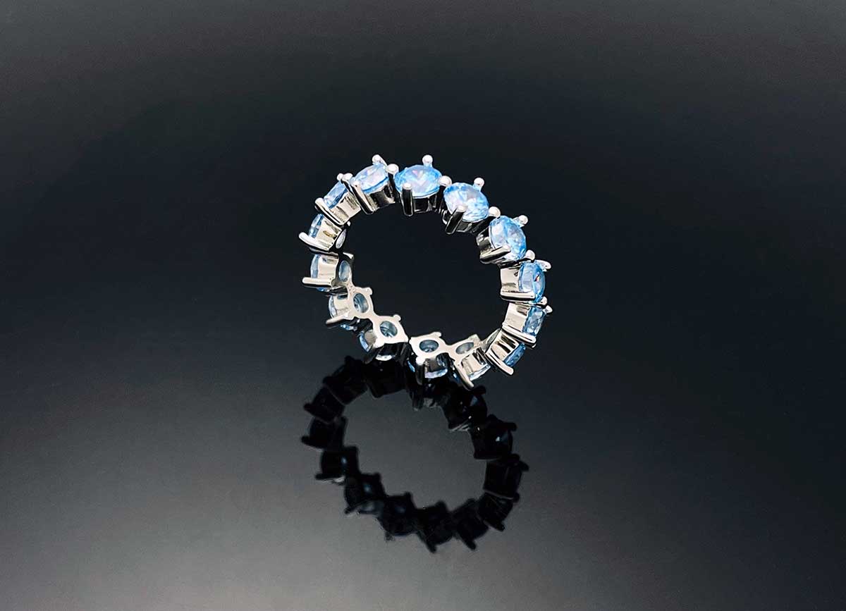4prong Compass Layered Ring Blue