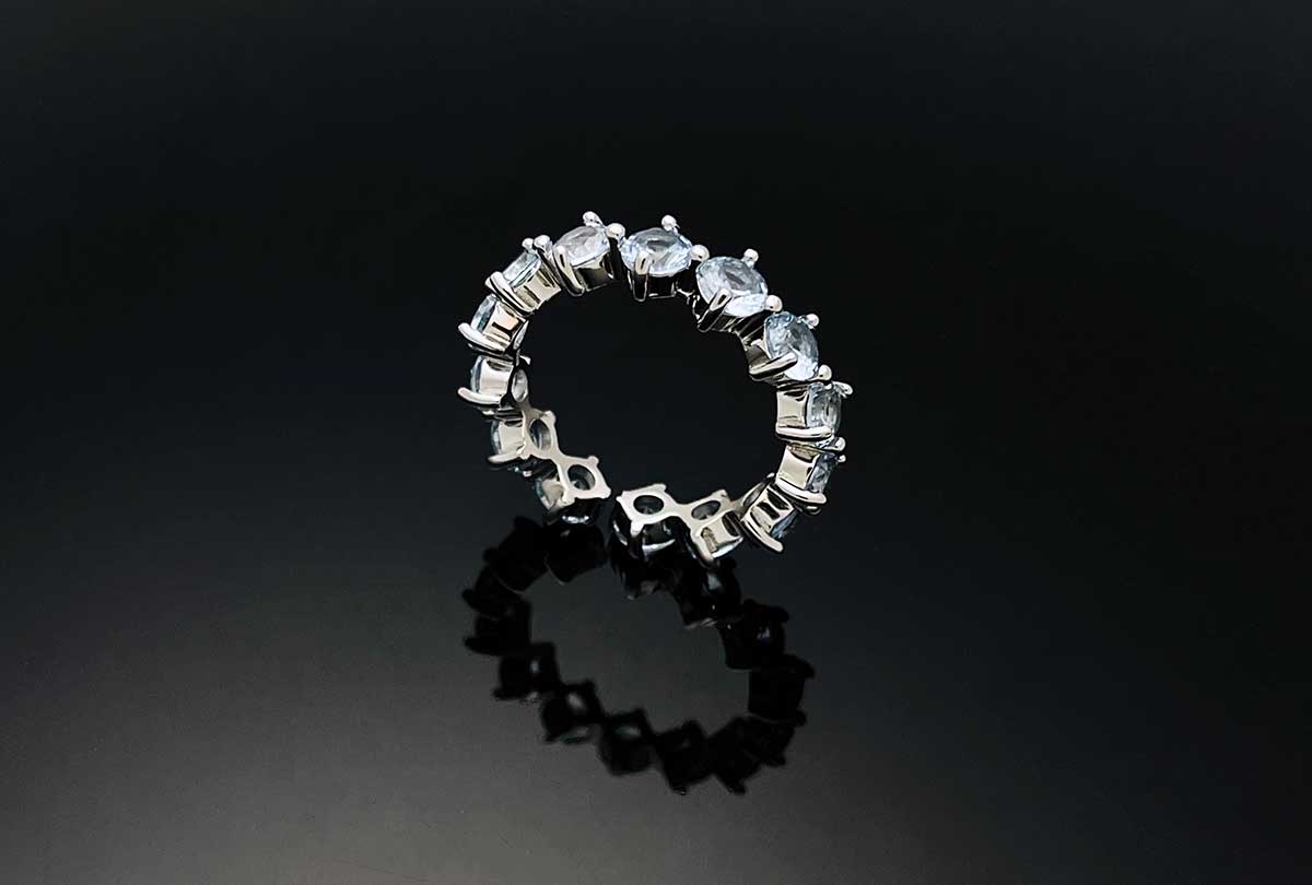 4prong Compass Layered Ring Blue