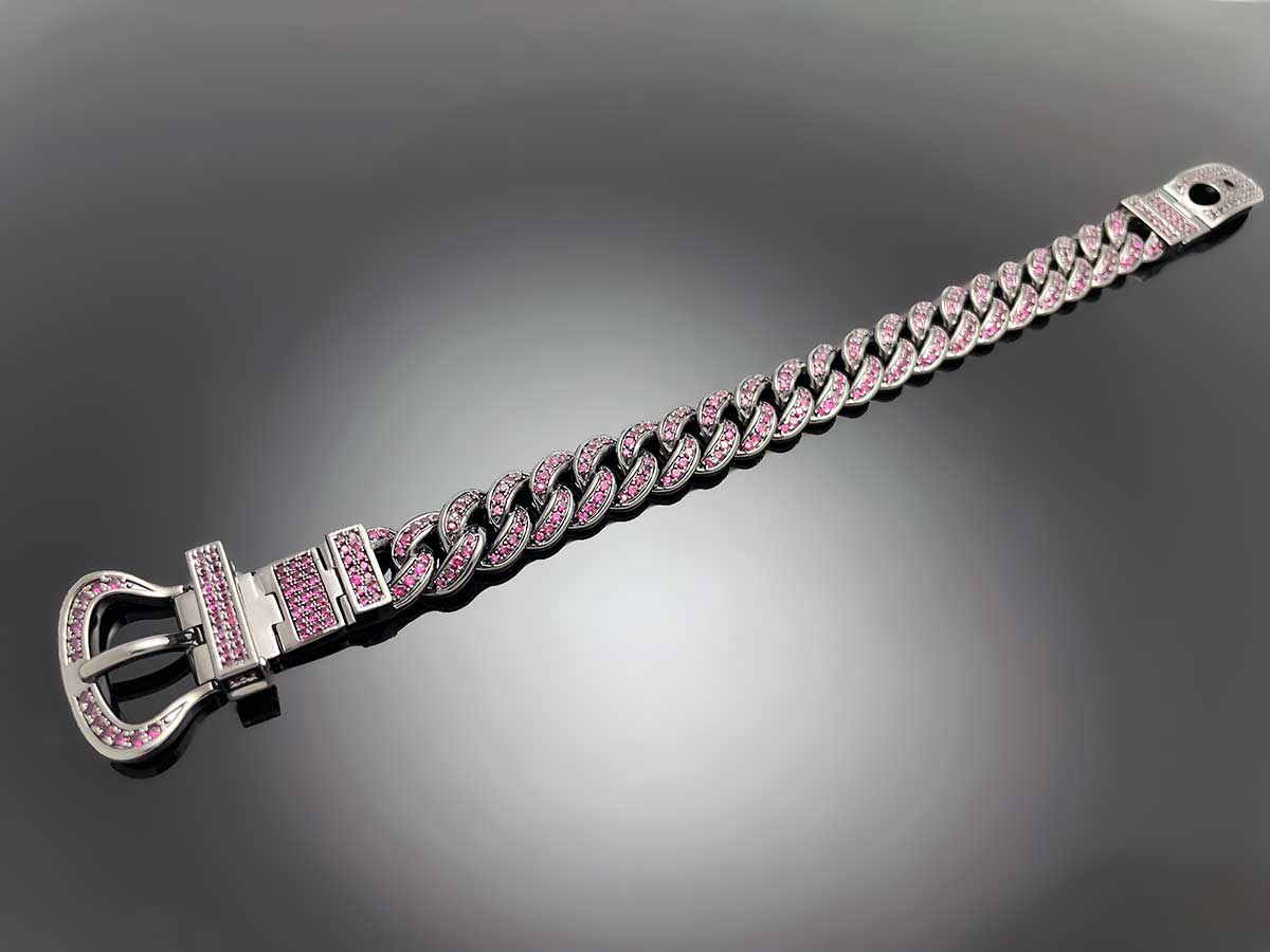 Iced Belt Buckle Cuban Bracelet