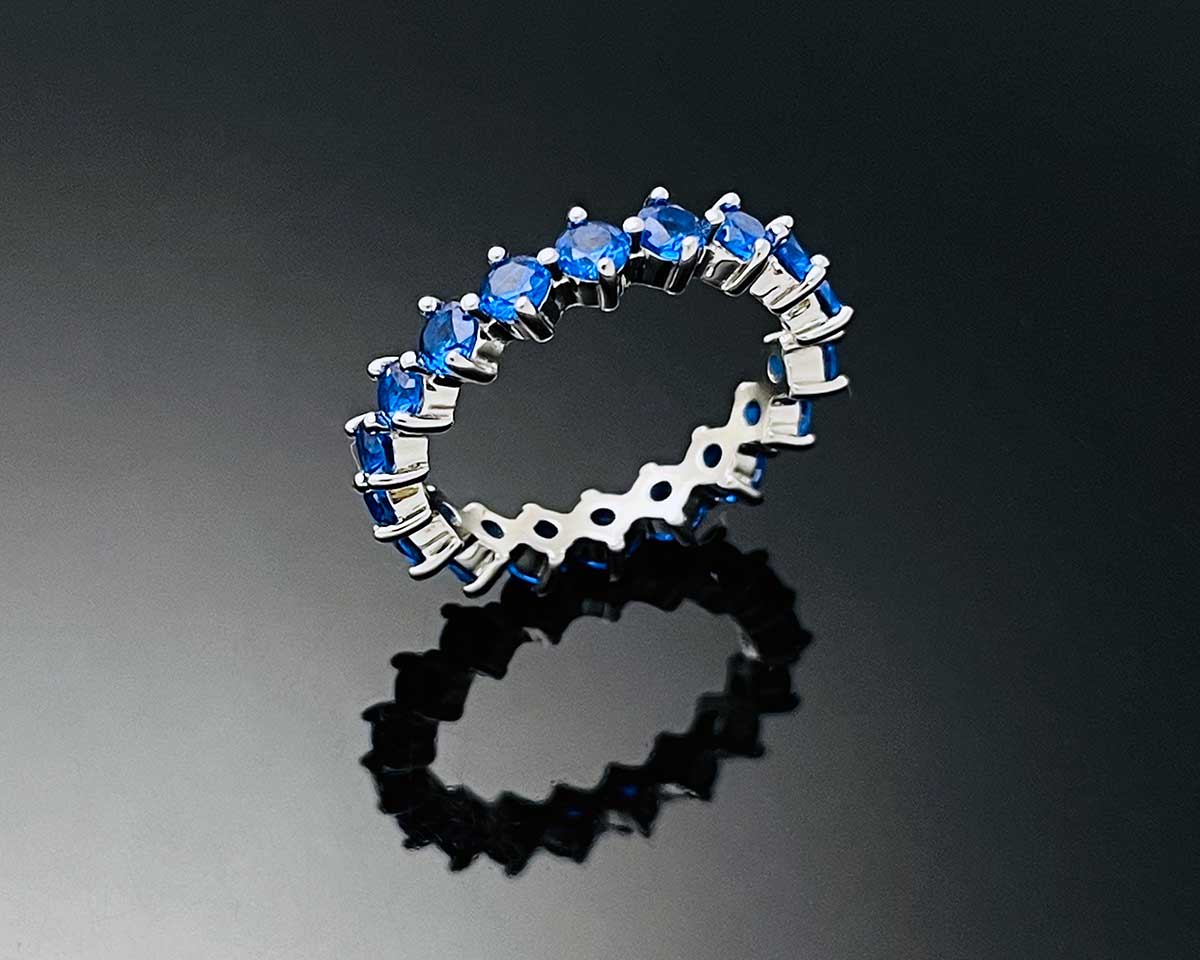 4prong Compass Layered Ring Blue
