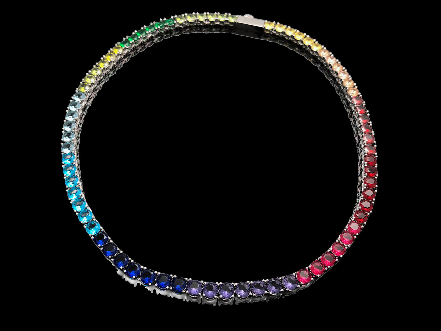 Made to Order - Multi Color Rainbow Tennis Chain Necklace