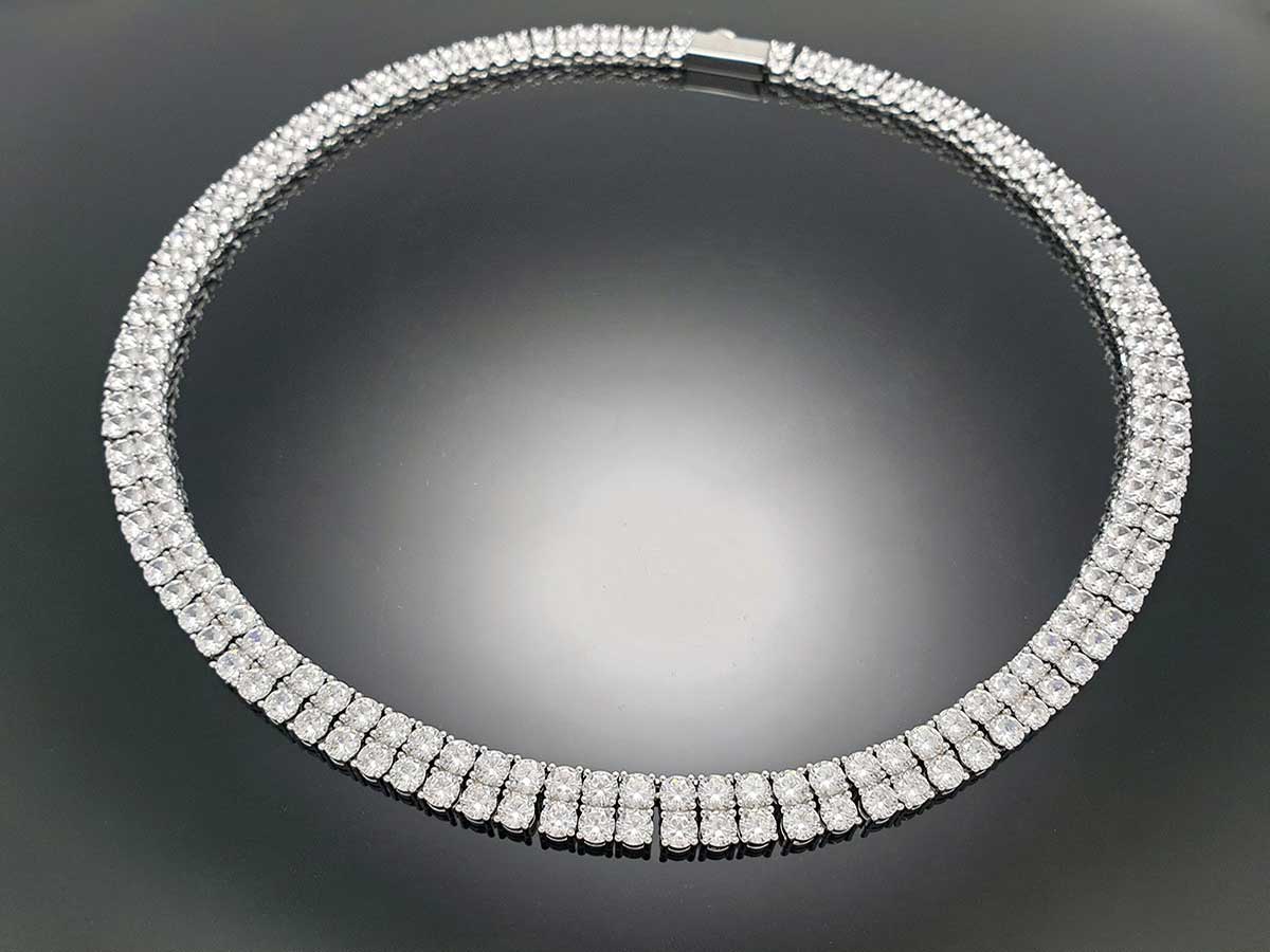 2 Row Tennis Necklace 4mm