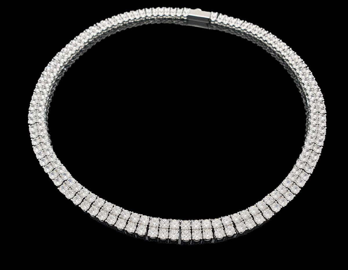 2 Row Tennis Necklace 4mm