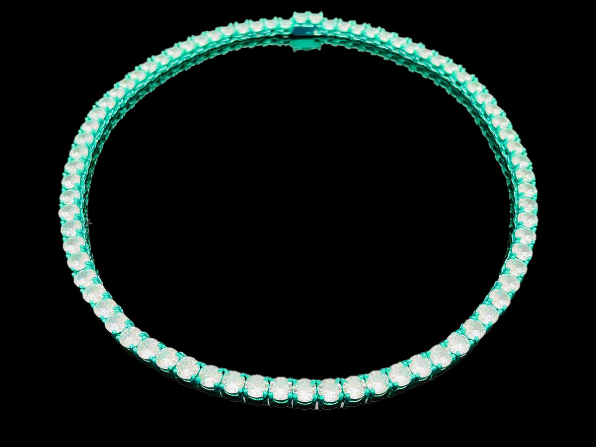 Color Tennis Chain Necklace with New Clasp Candy Mint